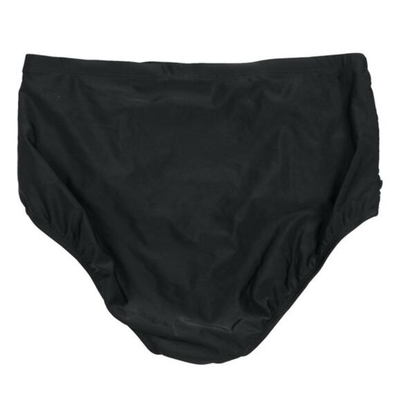 Island Escape Solid BLACK Plus Size High-Waist Bikini Swim Bottom US 22W 3X - Picture 4 of 4